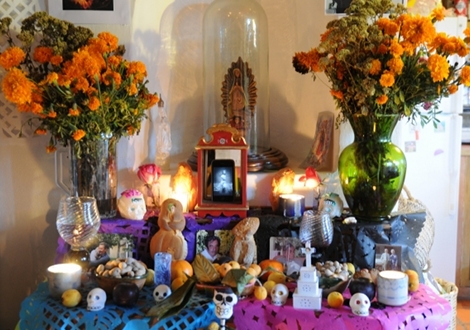 Day of the Dead altar with iPhone nicho by Performing Pictures